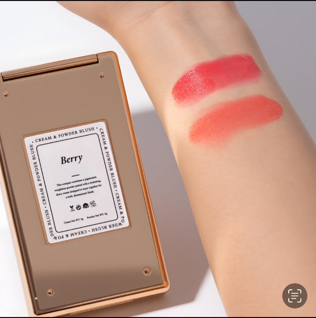 Berry- Cream & Powder Blush Duo