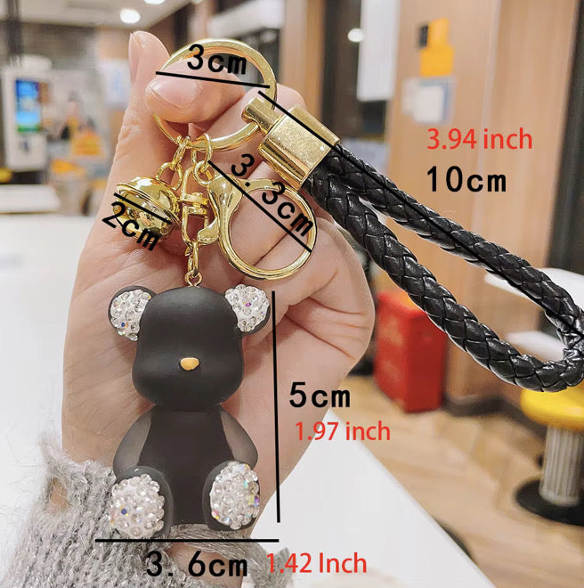 Teddy Bear Dazzle Keychain/Charm (Purple)