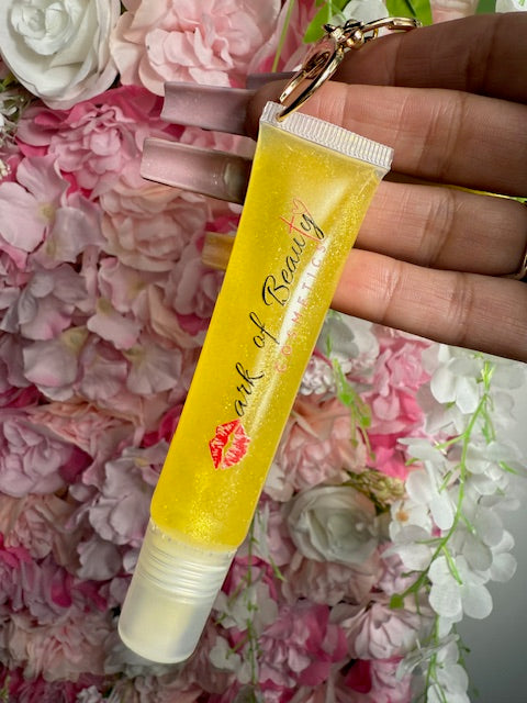 Lip Oil Pom-Pom Keychain Charm (Pineapple)