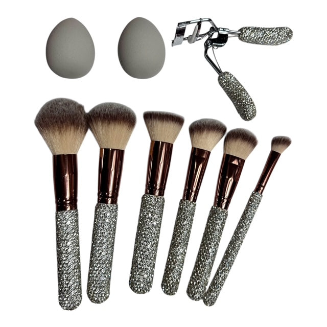 Dazzle Makeup Brushes (Silver)