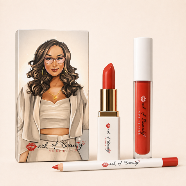 3 Piece Lip Kit (Cherry Bomb Red)