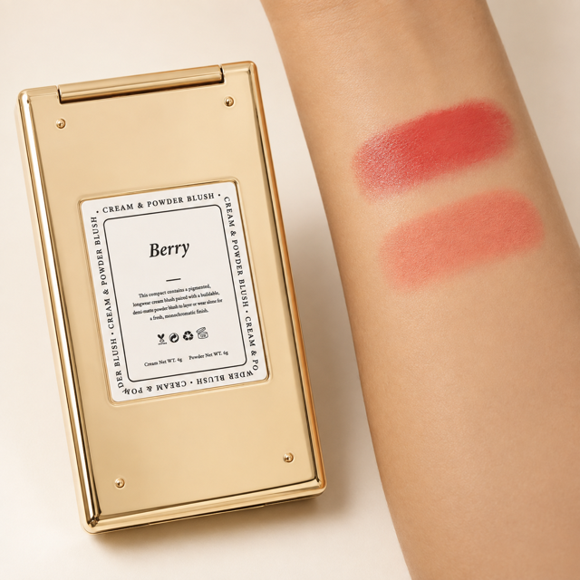 Berry- Cream & Powder Blush Duo