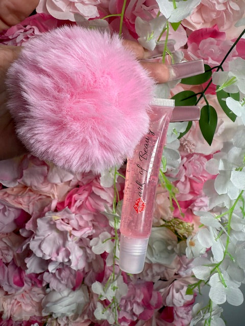 Lip Oil Pom-Pom Keychain Charm (Rose Hip)
