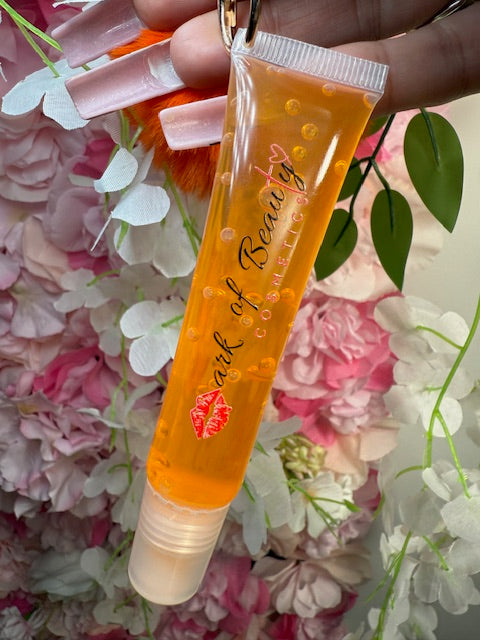 Lip Oil Pom-Pom Keychain Charm (Mango Orange)
