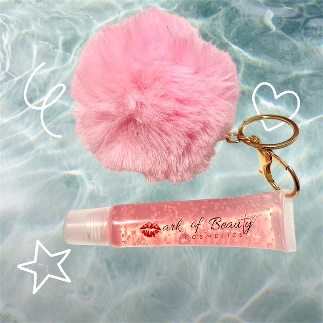 Lip Oil Pom-Pom Keychain Charm (Rose Hip)
